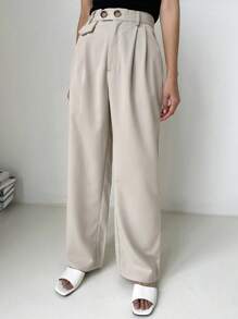 DAZY Solid Plicated Detail Suit Pants