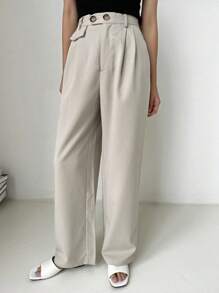 DAZY Solid Plicated Detail Suit Pants