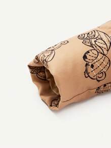 Baby Boy Bear Print Zip Up Puff Coat Without Tee - Khaki - View 4