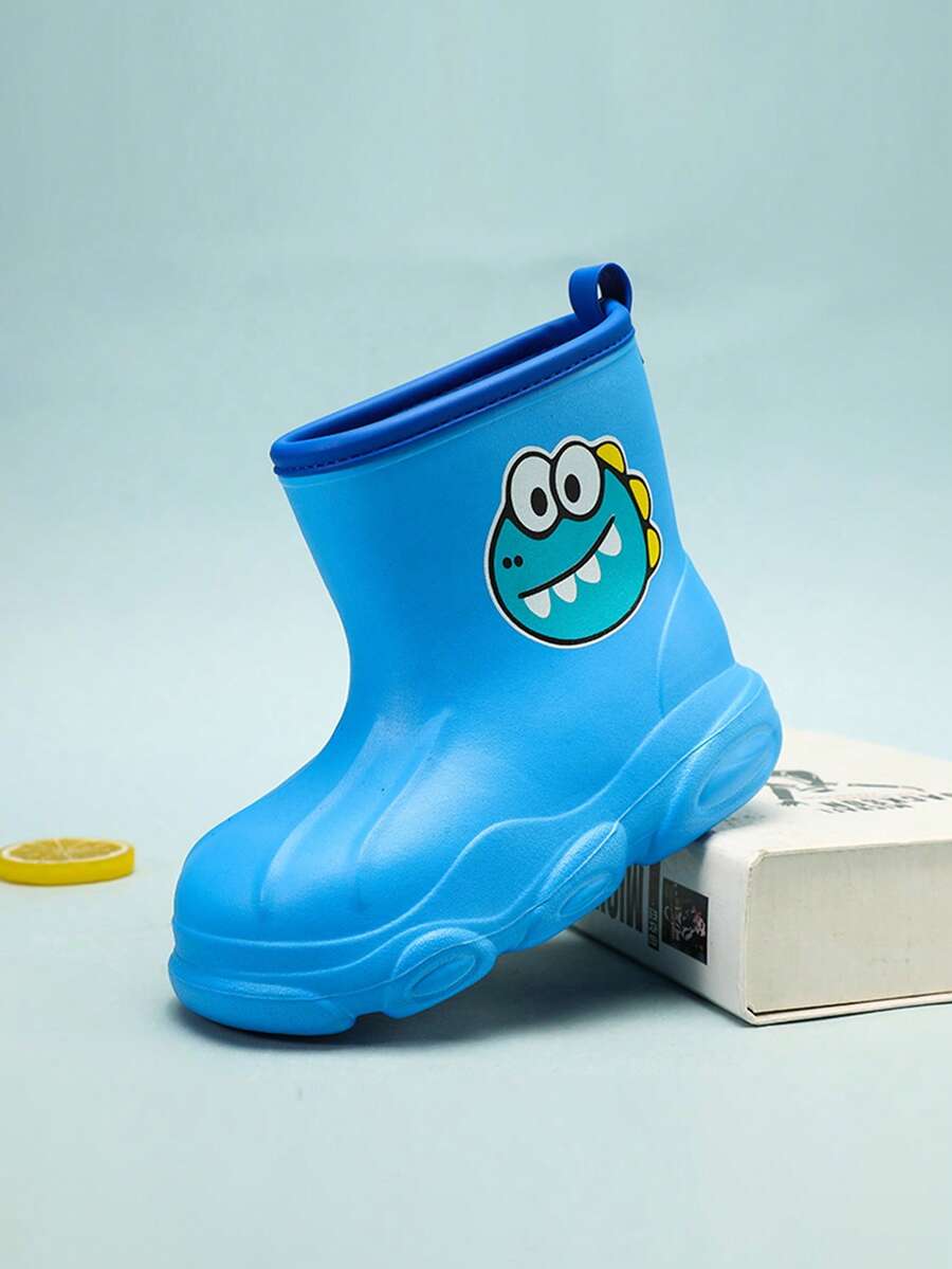 Botas de agua para niños dibujos animados lindo con estampado para exterior usar - Azul - Ver 1
