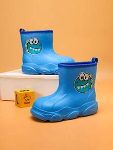 Botas de agua para niños dibujos animados lindo con estampado para exterior usar - Azul - Ver 4