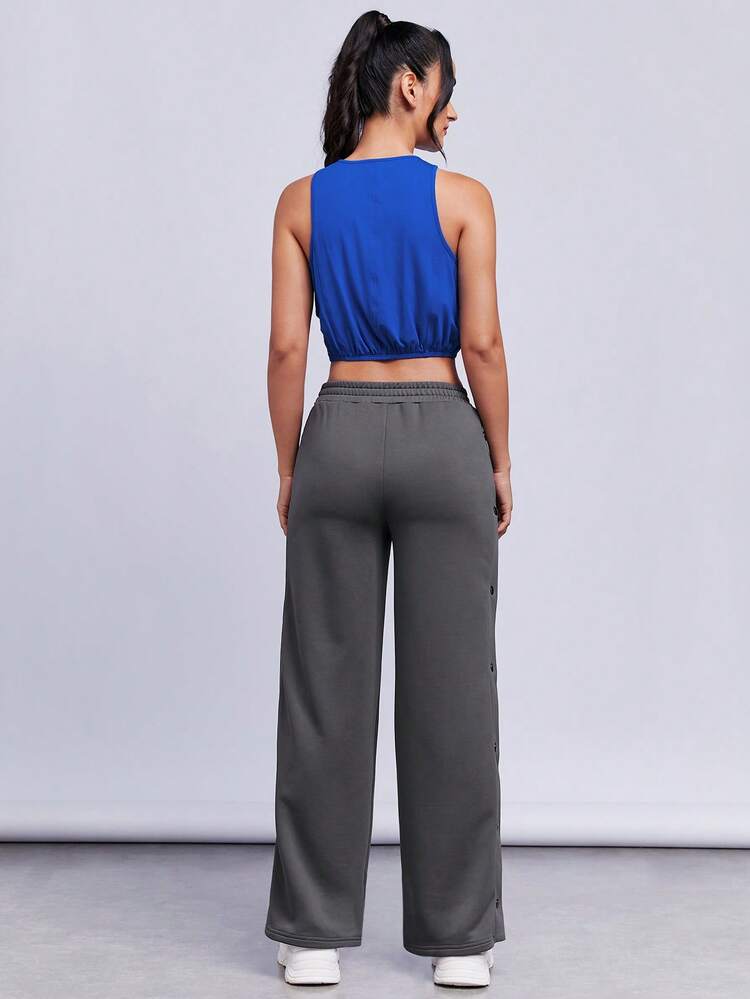 Solid Tank Top & Split Hem Pants