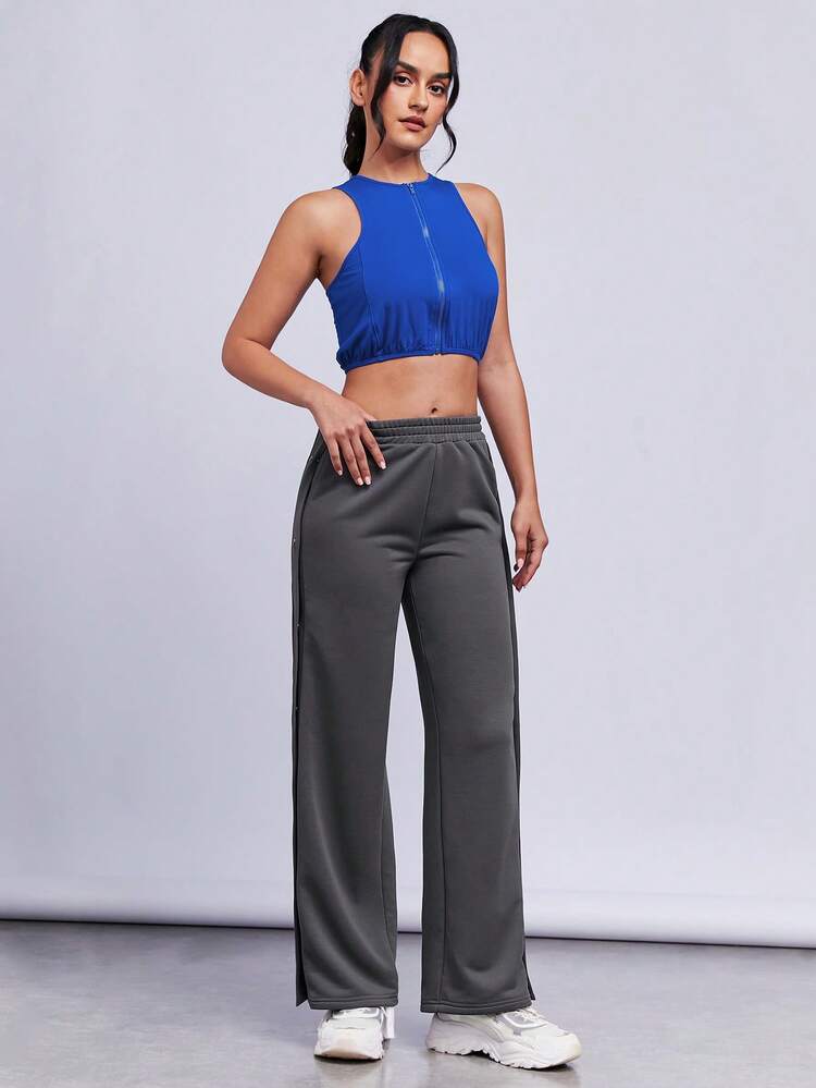 Solid Tank Top & Split Hem Pants