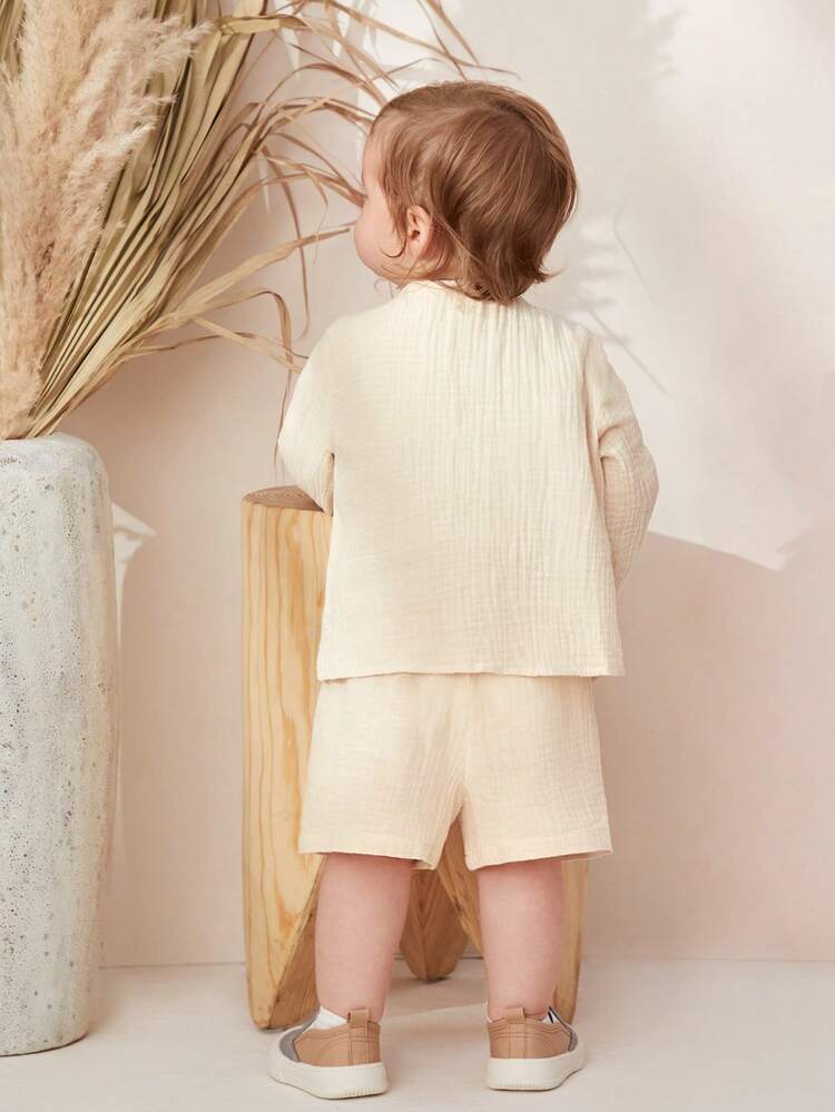 Baby Boy Striped Print Tee & Shorts & Blouse