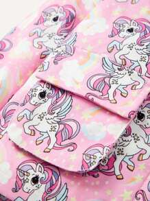 Thickened And Thermal Lined Baby Girls' Cartoon Animal Pattern Hooded Coat (Can Be Worn Two Ways) Suitable For Winter - Pink - View 5