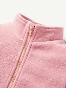 Thickened And Thermal Lined Baby Girls' Cartoon Animal Pattern Hooded Coat (Can Be Worn Two Ways) Suitable For Winter - Pink - View 7