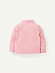 Thickened And Thermal Lined Baby Girls' Cartoon Animal Pattern Hooded Coat (Can Be Worn Two Ways) Suitable For Winter - Pink - View 8