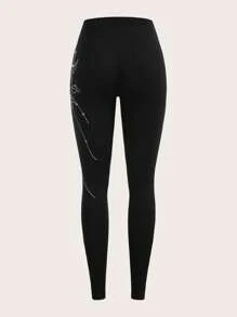 SHEIN ICON Pha lê Mô hình hoa Xà cạp - màu đen - Xem 3