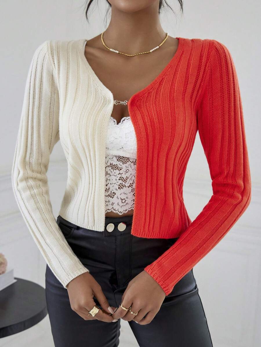 Aveloria 雙色條紋針織開襟衫 - 彩色 - 查看 1