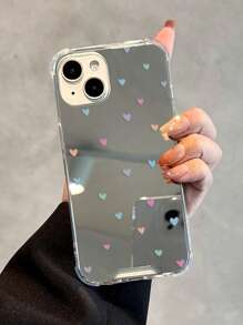 Maryam Alam Artist Girlcore Heart Pattern Mirror Phone Case, Holiday, Love Valentine's Day - Multicolor - View 1