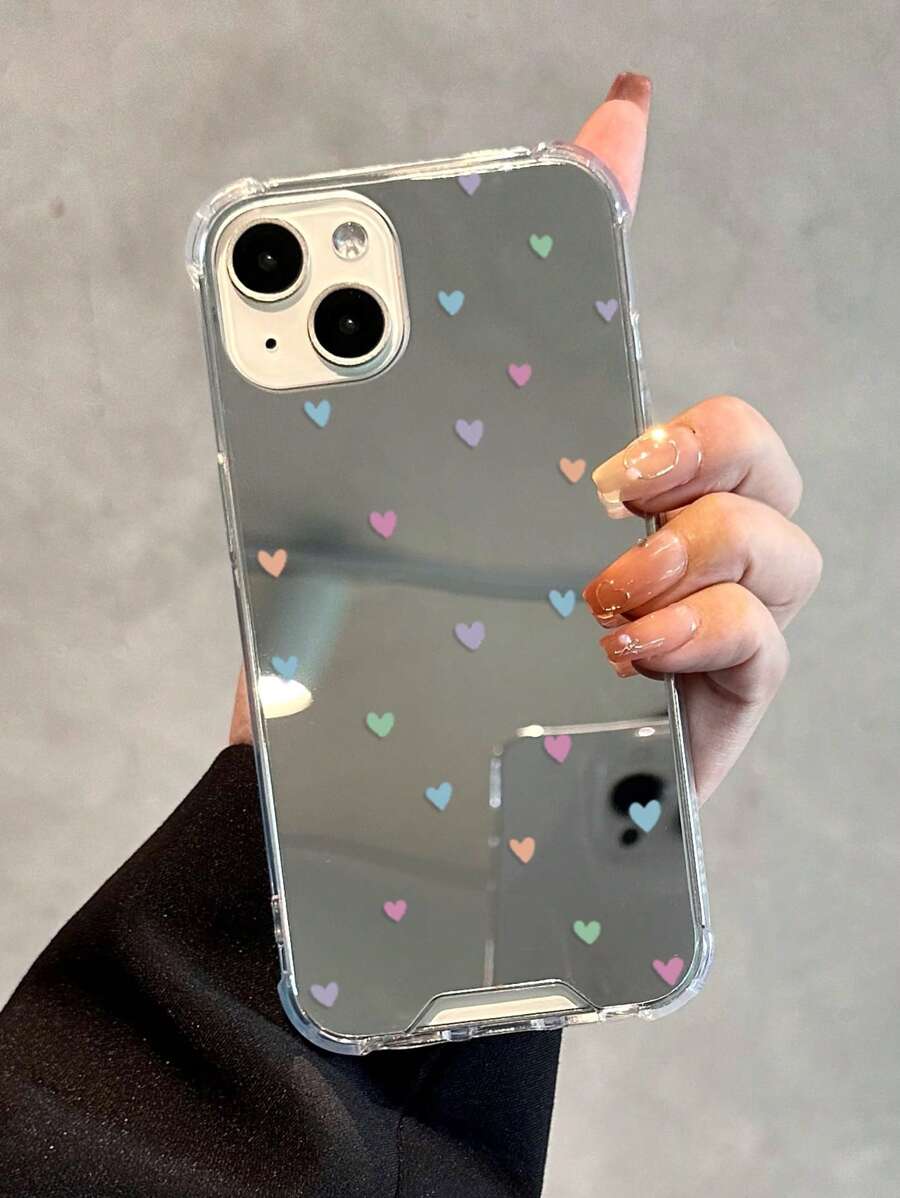 Maryam Alam Artist Girlcore Heart Pattern Mirror Phone Case, Holiday, Love Valentine's Day - Multicolor - View 1