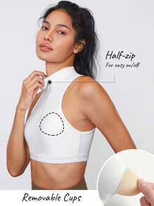 GLOWMODE FeatherFit™ Hot Fit 1/4 Half Zip Adjustable Tank - Creamy White - View 4