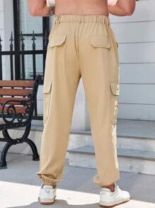 Manfinity Homme Men Plus Flap Pocket Side Cargo Pants - Khaki - View 2