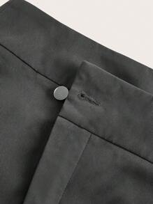 SHEINNeu Túi có nắp Viền không đối xứng Váy - Màu xám đen - Xem 3