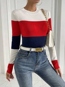 Chiquease 撞色條紋針織套頭毛衣 - 彩色 - 查看 3