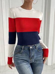 Chiquease 撞色條紋針織套頭毛衣 - 彩色 - 查看 7