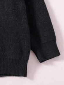 SHEIN 男小童萬聖節圖案套頭毛衣 - 黑色 - 查看 3