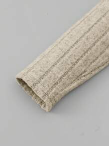 SHEIN Leap Crew Tween Boy Letter Patched Detail Tee - Khaki - View 4