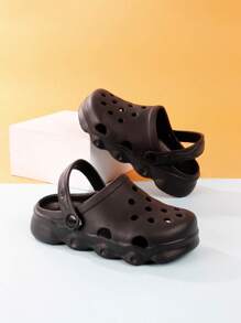 Kids' Ventilation Hole Shoes With Wavy Rubber Sole