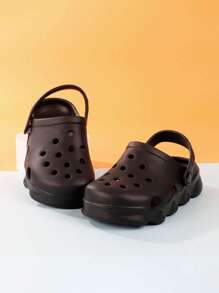 Kids' Ventilation Hole Shoes With Wavy Rubber Sole