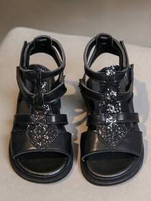 青少年平底涼鞋 - 黑色 - 查看 2