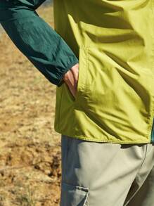 SHEIN In My Nature Men Colourblock Zip Up Hooded Jacket - Multicolor - View 4