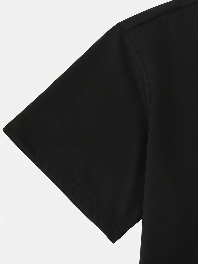 Manfinity Hypemode 男士大码標語&照片印花T恤 - 黑色 - 查看 3