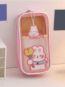 1pc Cartoon Rabbit Pattern Pencil Bag - Multicolor - View 2