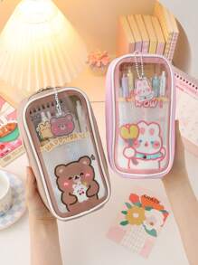 1pc Cartoon Rabbit Pattern Pencil Bag - Multicolor - View 6