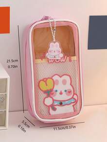 1pc Cartoon Rabbit Pattern Pencil Bag - Multicolor - View 7