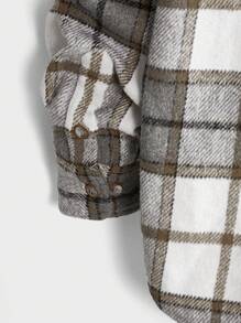 Manfinity VCAY 秋冬款男士超大格纹落肩大衣 - 彩色 - 查看 4