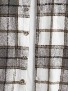 Manfinity VCAY 秋冬款男士超大格纹落肩大衣 - 彩色 - 查看 5