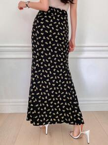 DAZY In Gấu Cao eo Váy nàng tiên cá - màu đen - Xem 2