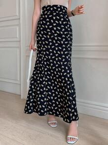 DAZY In Gấu Cao eo Váy nàng tiên cá - màu đen - Xem 6