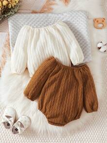 Baby Girl 2pcs Button Front Bodysuit - Multicolor - View 2