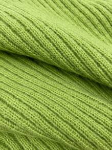 SHEIN Unity Nút phía trước Cắt sửa áo lông cừu - màu xanh lá - Xem 6