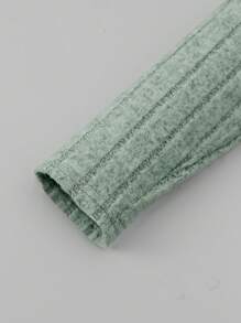 SHEIN Leap Crew Tween Boy Letter Patched Detail Ribbed Knit Tee - Mint Green - View 3