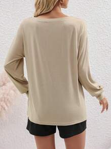 SHEIN LUNE Letter Graphic Drop Shoulder Tee & Shorts Fall Cloth For Women