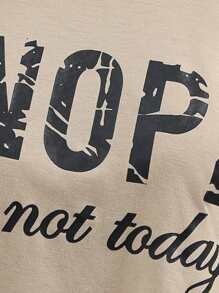 SHEIN LUNE Letter Graphic Drop Shoulder Tee & Shorts Fall Cloth For Women