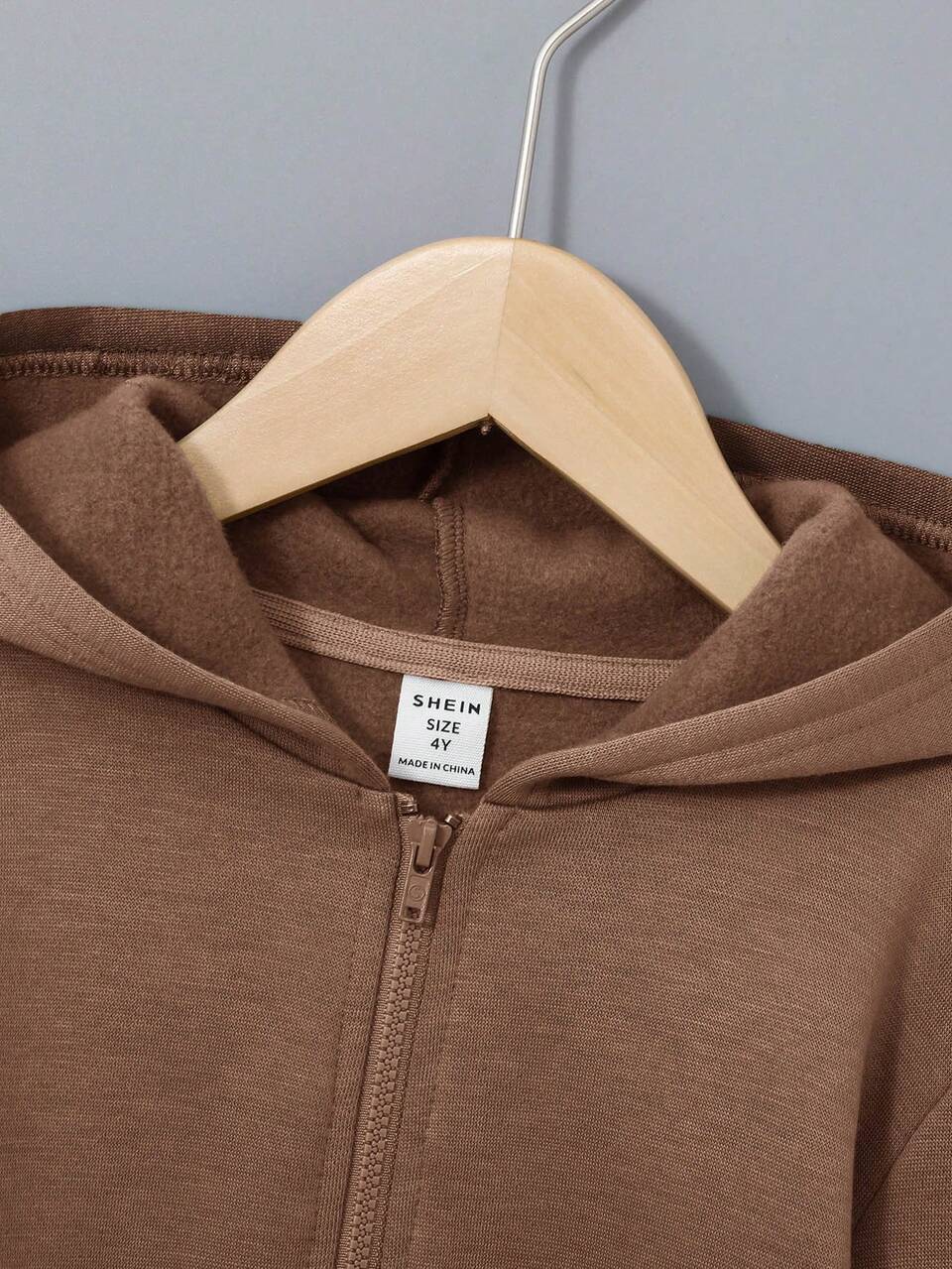 Young Boy Solid Color Long Sleeve Zip-Up Casual Sweatshirt