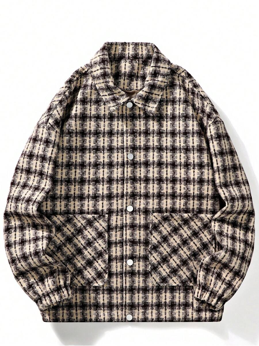 Uomo Giacche a quadri con doppia tasca spalle cadenti