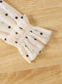 SHEIN Jeune Fille Robe En Tulle À Pois À Manche Évasée