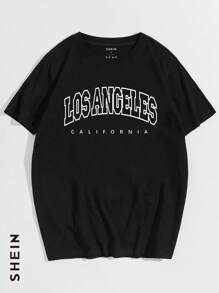 Hombres Camiseta con estampado de letra