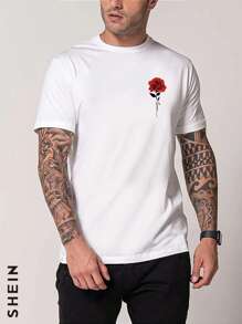 男士印花T恤 - 白色 - 查看 1