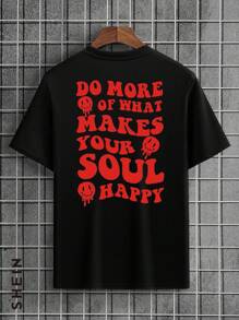 Áo thun & Áo lót Nam Hoạt hình Slogan Giải trí - màu đen - Xem 1