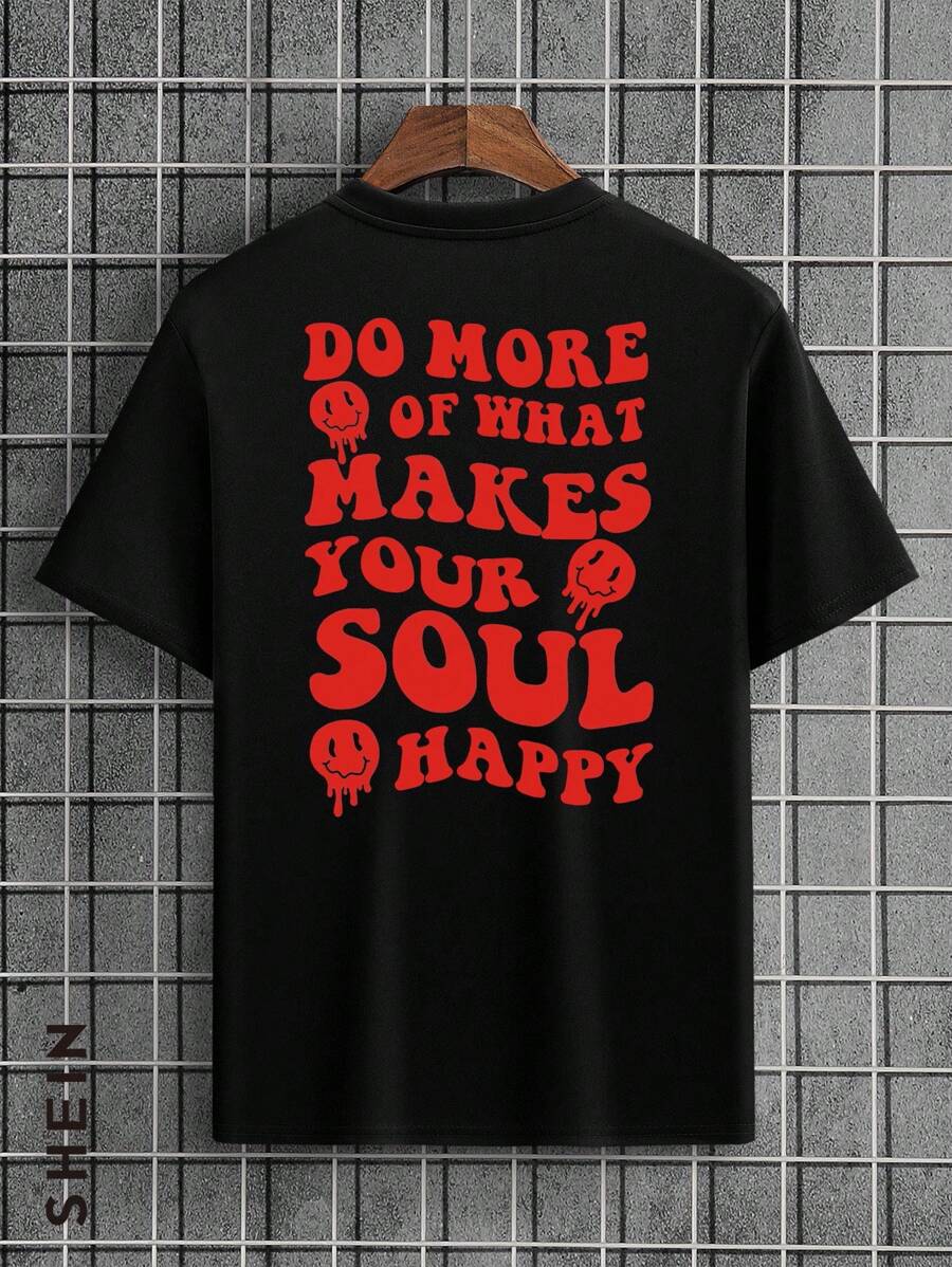 Áo thun & Áo lót Nam Hoạt hình Slogan Giải trí - màu đen - Xem 1