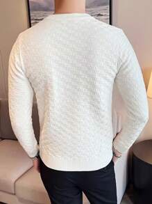 NITAGUT Men Solid Round Neck Sweater