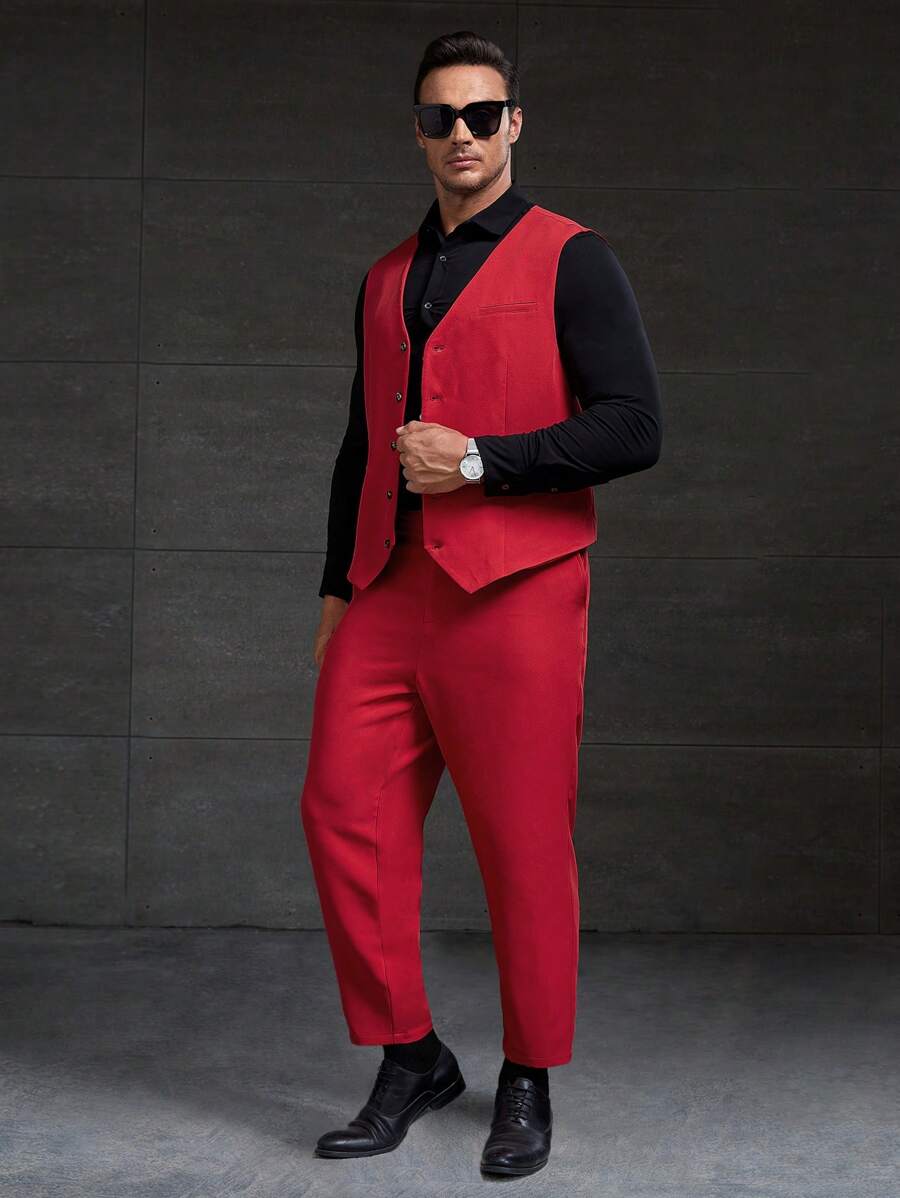 GENTILAND 男士正裝套裝 - 紅色 - 查看 1