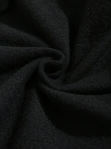 SHEIN EZwear 骷髅頭圖案腰部抽繩衛褲 - 黑色 - 查看 5