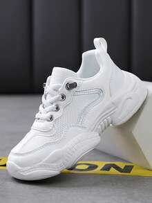 Của phụ nữ Ngoài trời Trắng Thoáng khí Thoải mái Nhẹ Chống trượt Giày Chạy bộ , Bố Giày dép - trắng - Xem 3